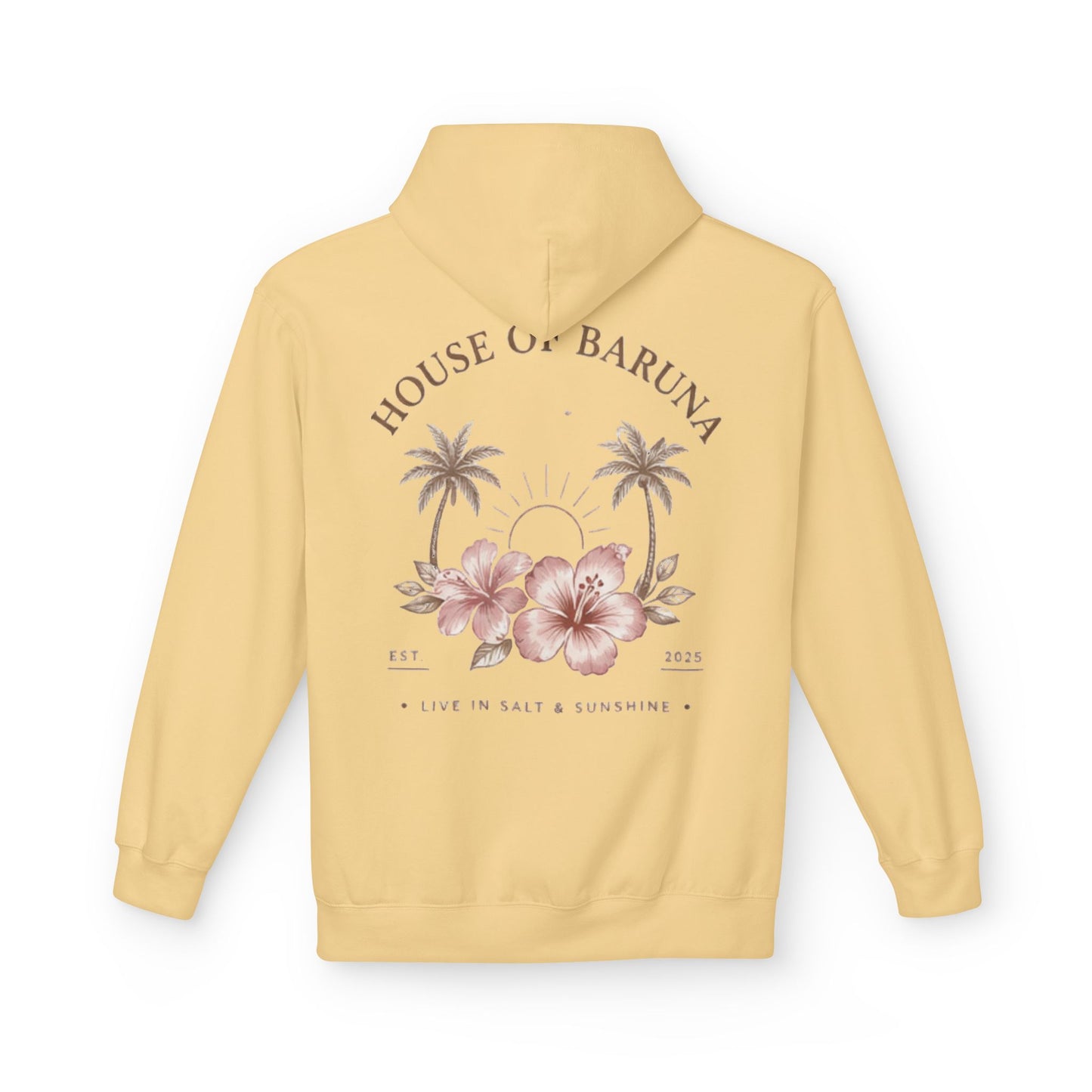 House of Baruna Tropical Floral Sunset Woman's Hoodie
