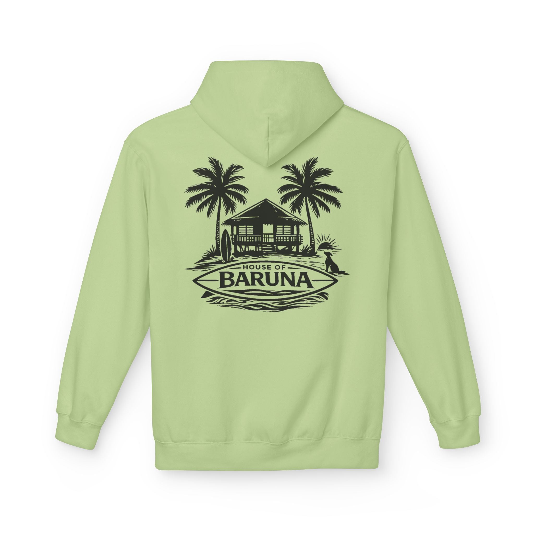 House of Baruna Men's Hoodie — Tropical Palm Beach Shack Sweatshirt
