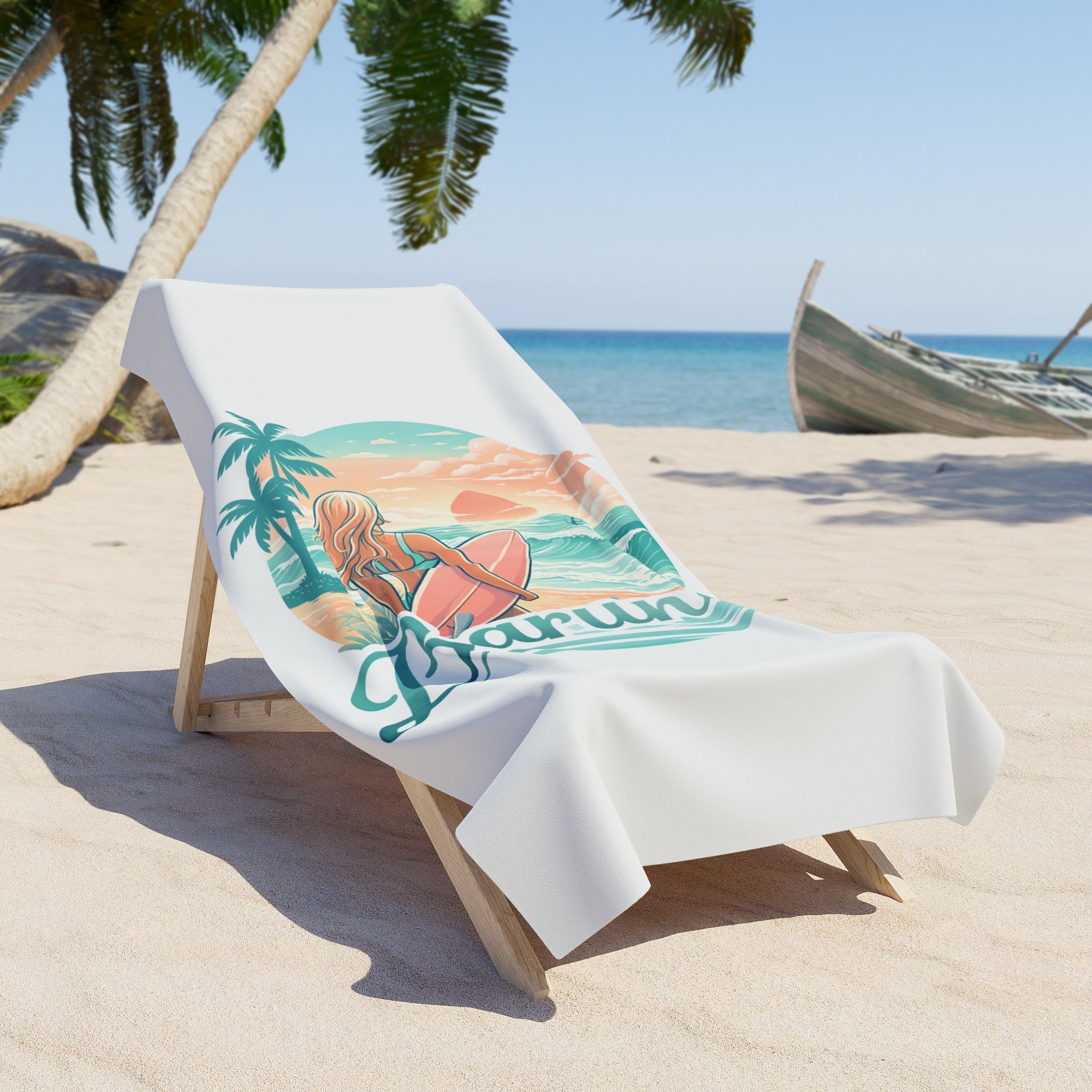 House of Baruna Women's Beach Towel - Tropical Sunset Design