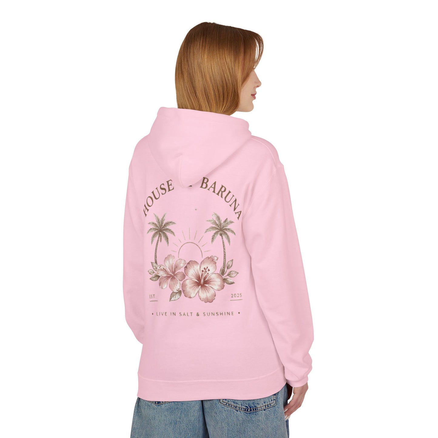 House of Baruna Tropical Floral Sunset Woman's Hoodie