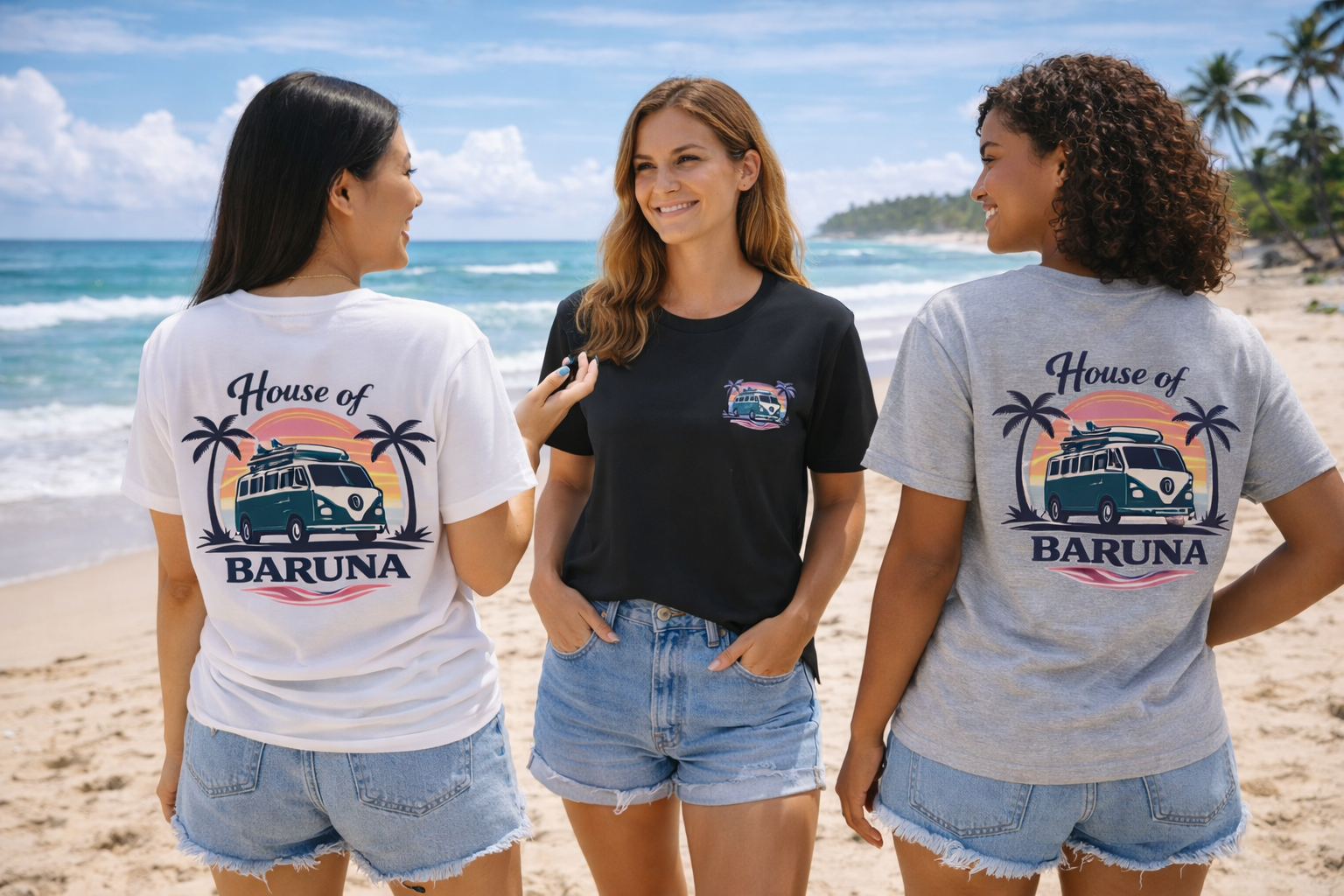 House of Baruna Woman's Surf T-Shirt | Vintage Combi Van