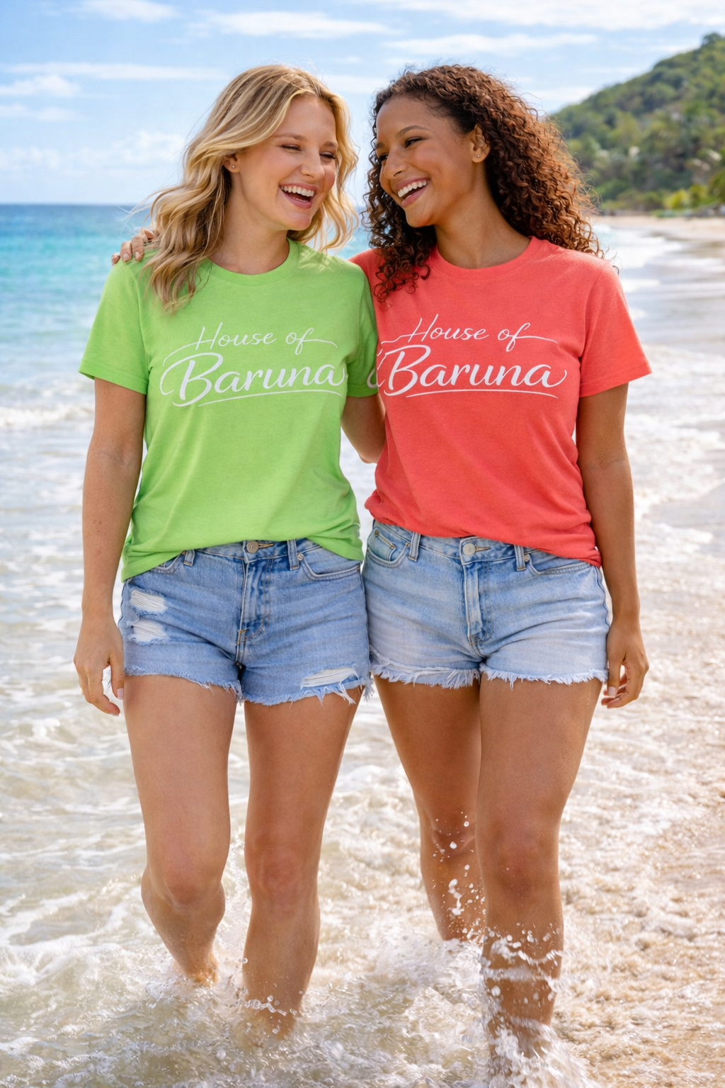 House of Baruna Women’s Beach T'shirt — Coastal Lifestyle Script Logo