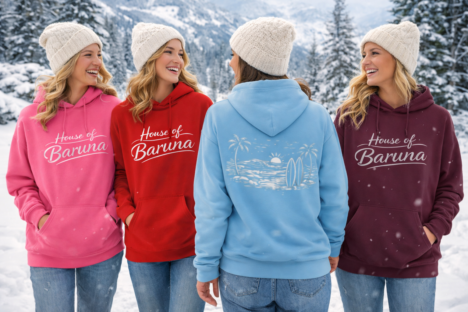 House of Baruna Woman's Surf Paradise Palm Beach Hoodie