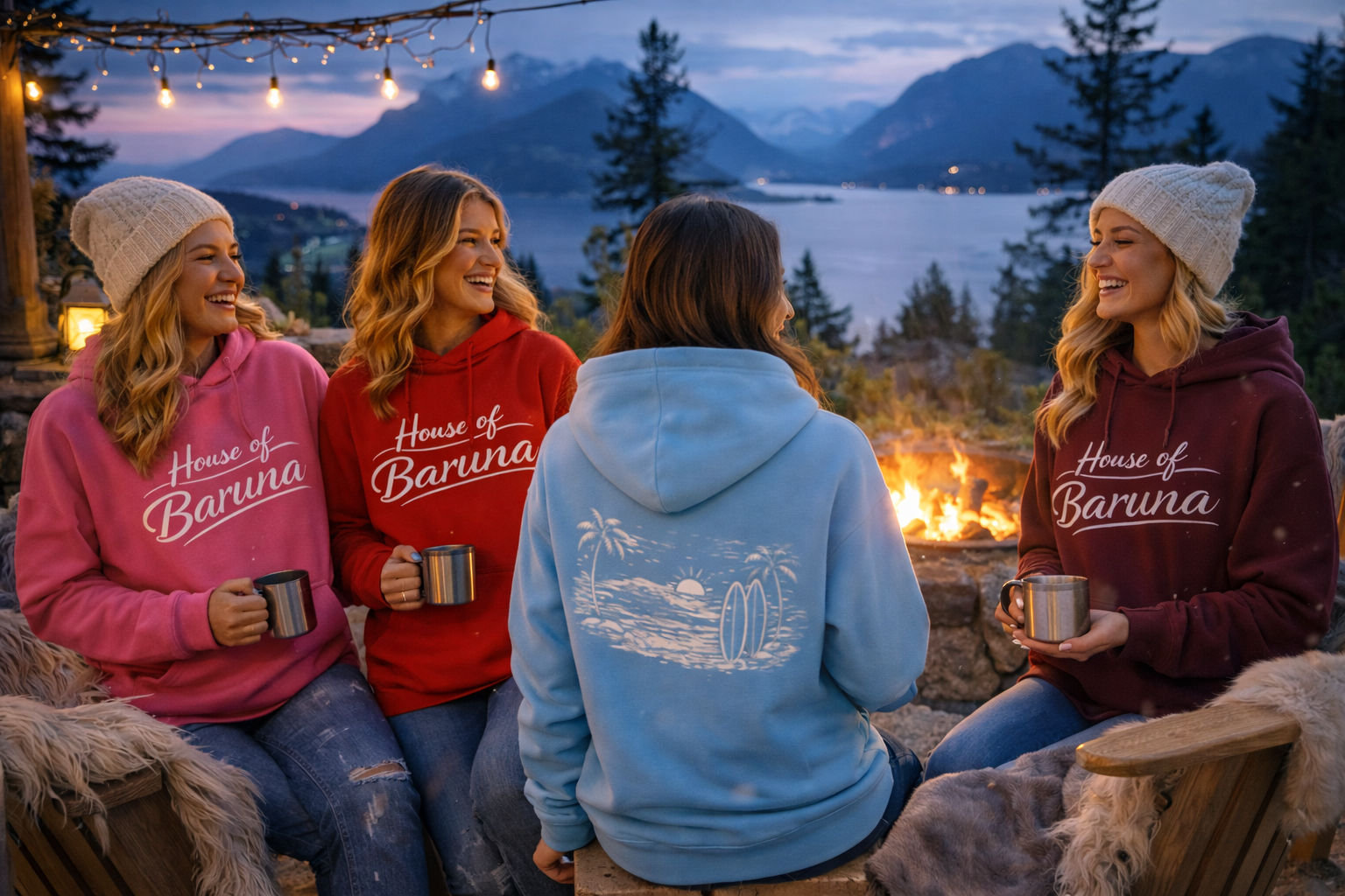 House of Baruna Woman's Surf Paradise Palm Beach Hoodie