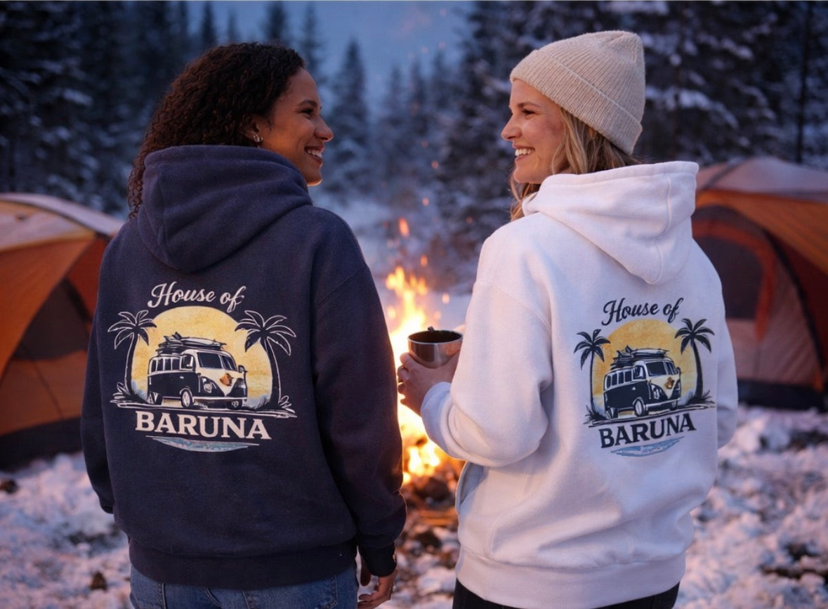 House of Baruna Woman's Surf Van Hoodie — Beach Retro Pullover