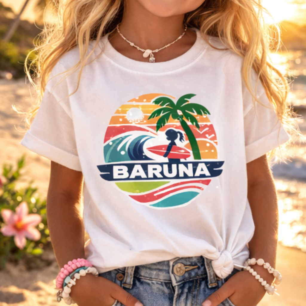 House of Baruna Kids Surf T-Shirt – Retro Beach Graphic Tee
