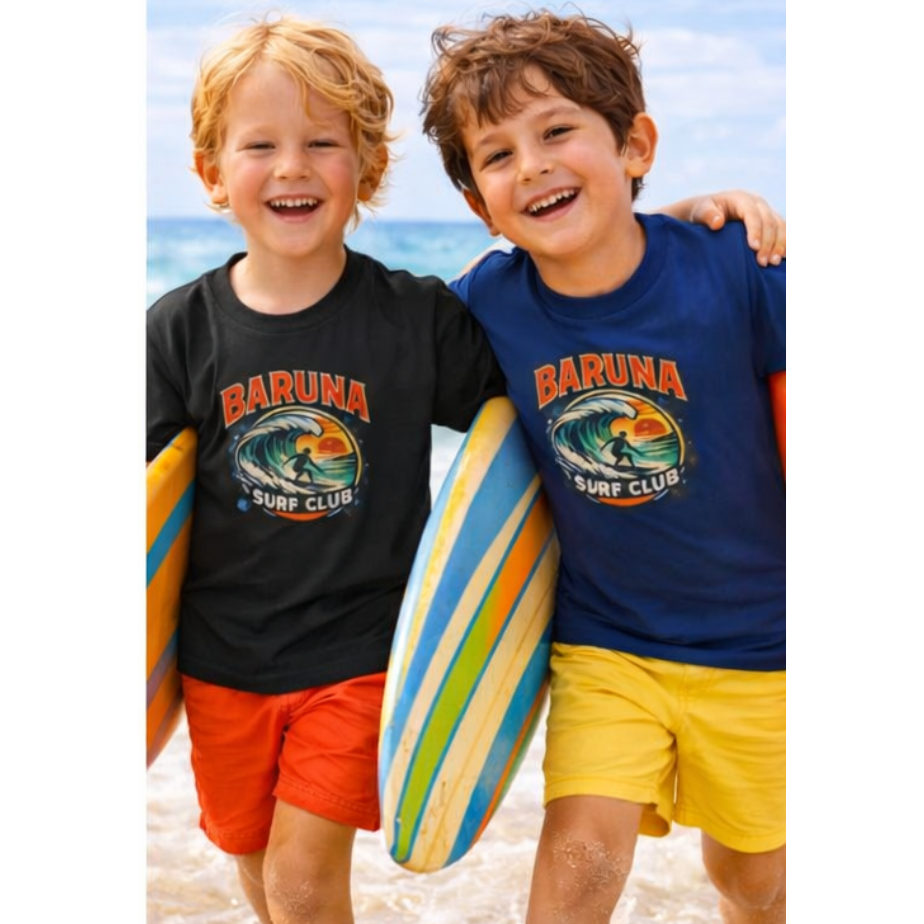 House of Baruna Kids Surf Club T-Shirt - Vintage Wave Graphic Tee