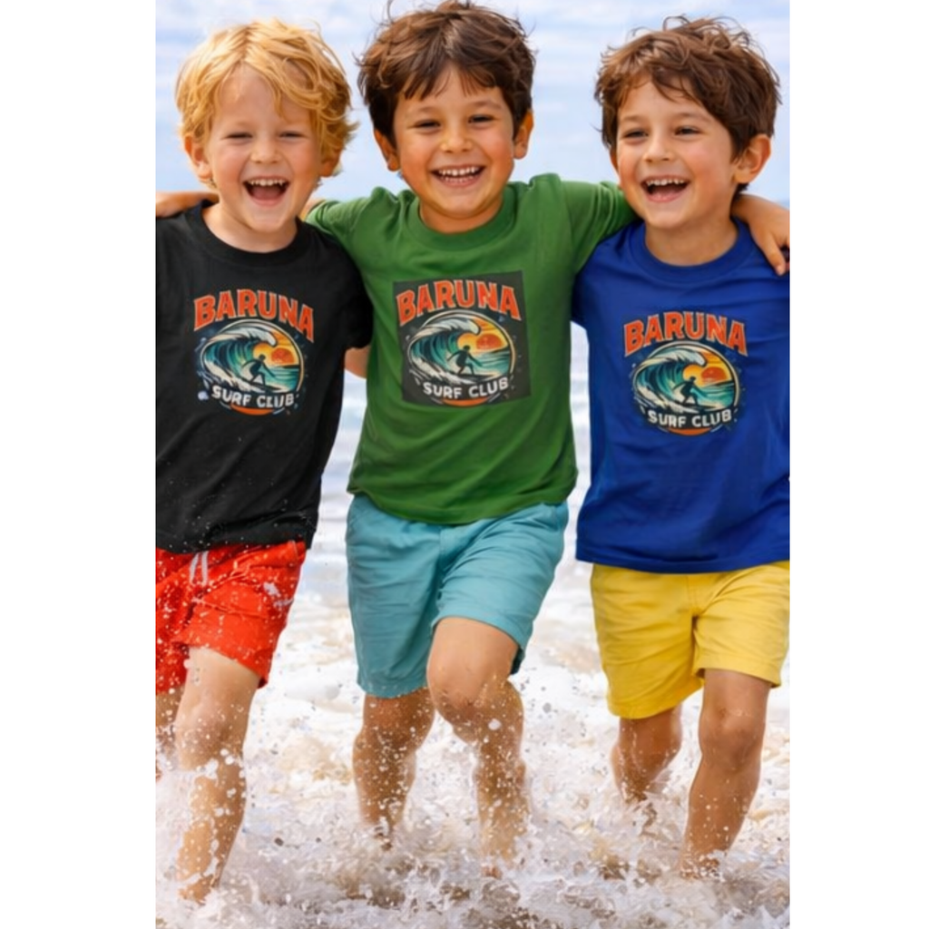 House of Baruna Kids Surf Club T-Shirt - Vintage Wave Graphic Tee