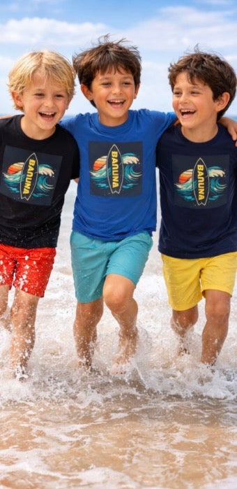 House of Baruna Kids T'shirt — Surfboard Wave Graphic Tee