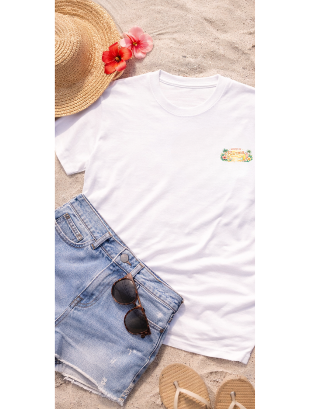 House of Baruna Woman's T'shirt - You Are Enough Tropical Surfboard Tee