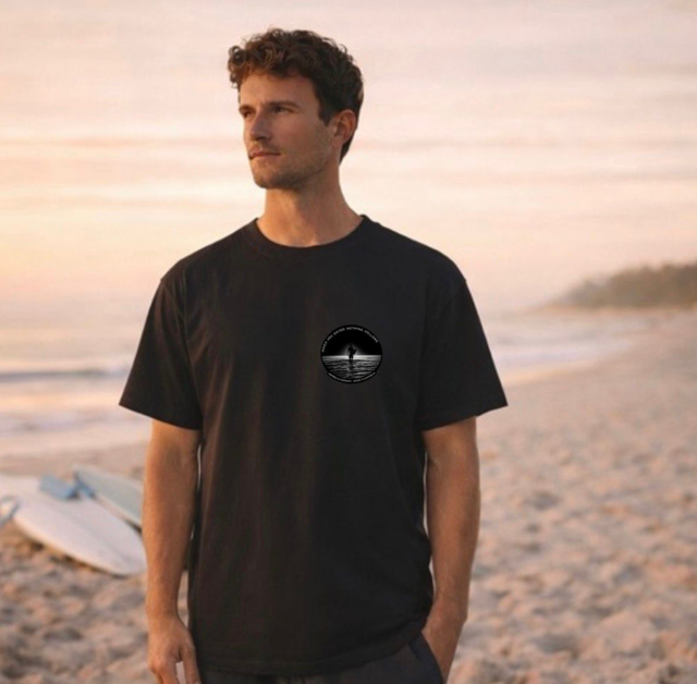 House of Baruna Men's T'Shirt - Surfer Silhouette Tee When You Enter Nothing Follows' Graphic T-Shirt