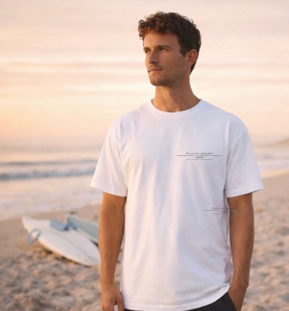 House of Baruna Men's T'shirt Minimalist Text — When you enter nothing follows.