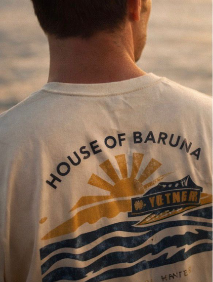 House of Baruna Men's T'Shirt Coastal Sunset Tee (When You Enter Nothing Follows)
