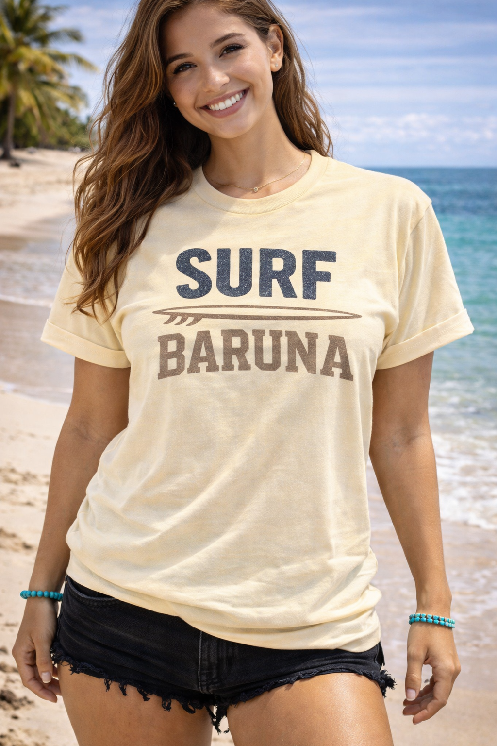 House Of Baruna Women's Surf T‑Shirt — Vintage Surf Logo Tee