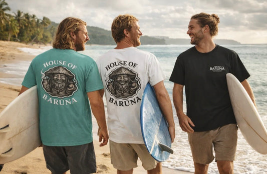 House of Bārūna Men's Vintage Surf T'Shirt  — Premium Retro coastal Style