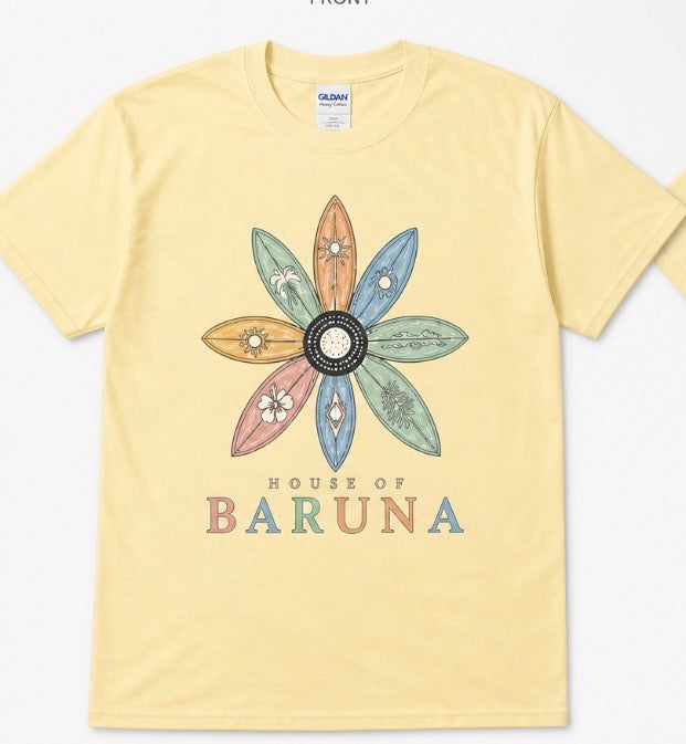 House of Baruna Surfboard Floral Logo Tee