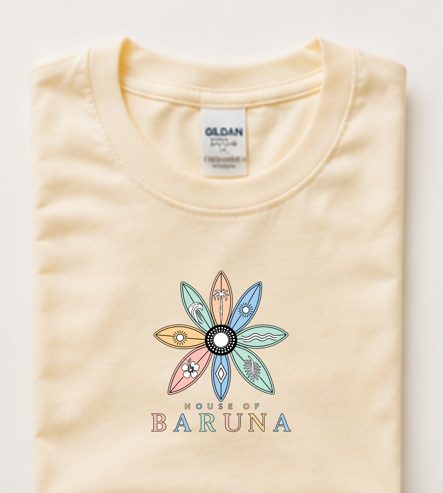 House of Baruna Surfboard Floral Logo Tee
