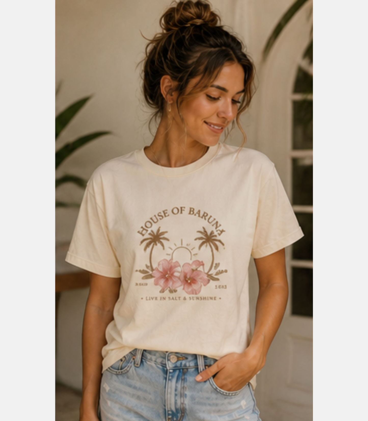 "House of Baruna" Tropical Floral T'Shirt