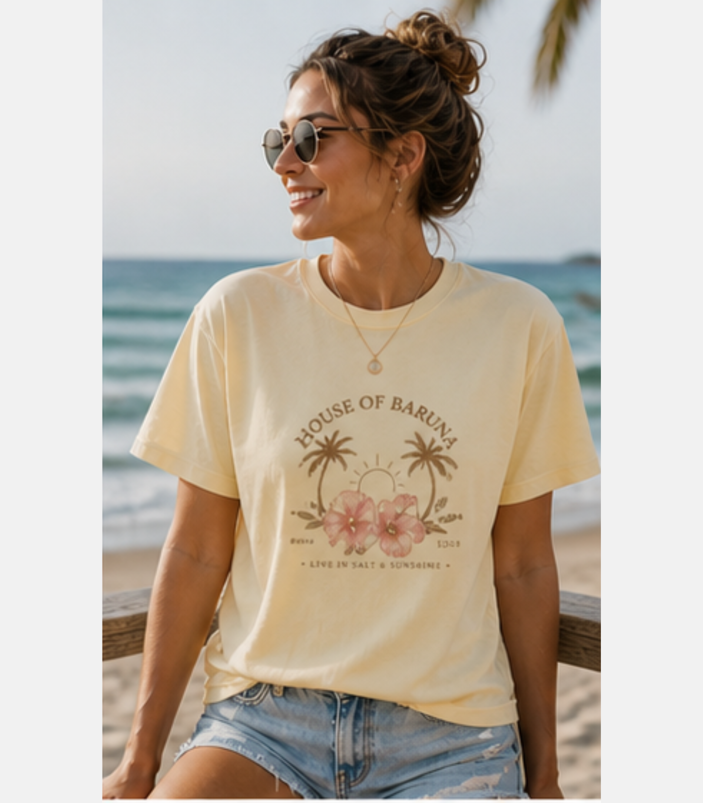 "House of Baruna" Tropical Floral T'Shirt