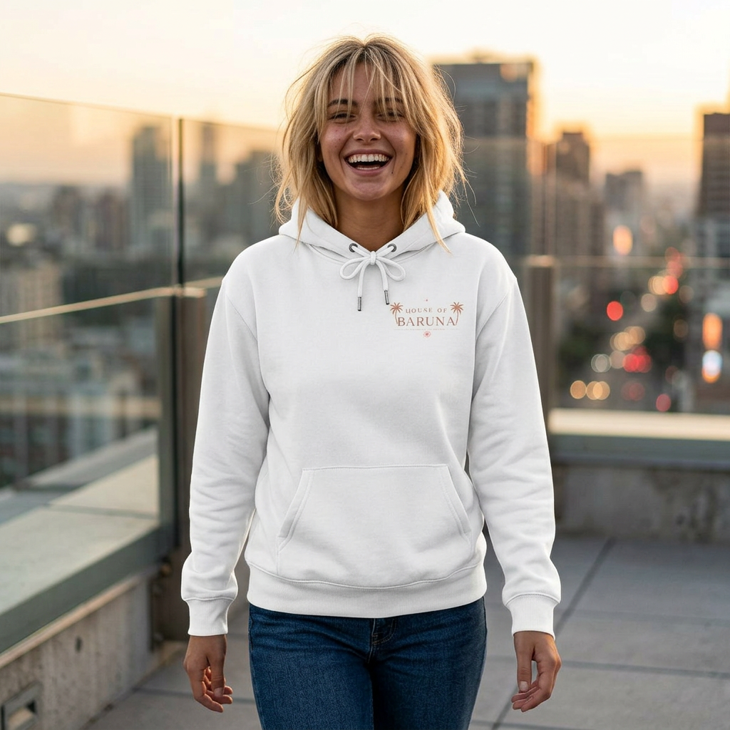House of Baruna Tropical Floral Sunset Woman's Hoodie