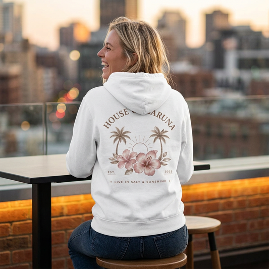 House of Baruna Tropical Floral Sunset Woman's Hoodie