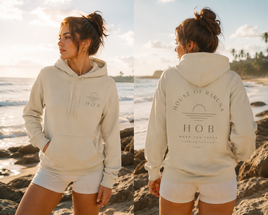House of Baruna Hoodie — Elegant Monochrome Streetwear