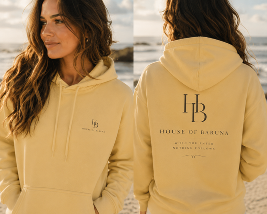 House of Baruna HB Logo Hoodie — Minimalist Luxury Pullover