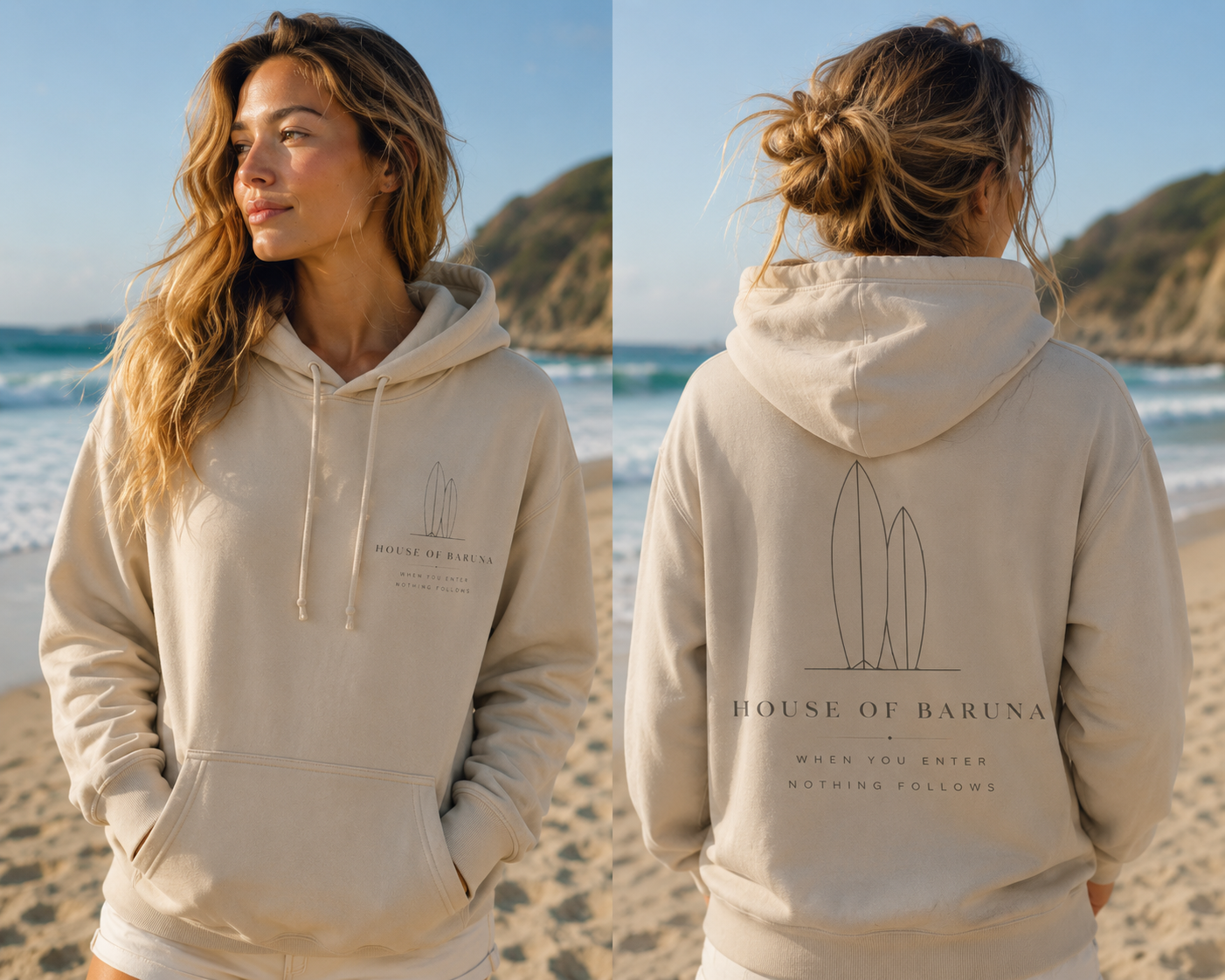 House Of Baruna Surfboard Minimalist Hoodie