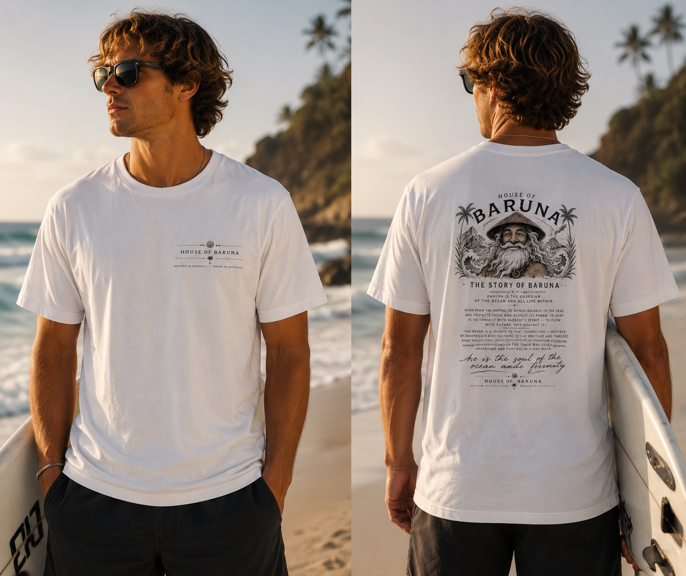 House of Baruna™ "The Story of Baruna" Premium Surf Tee | Inspired in Indonesia • Based in Australia