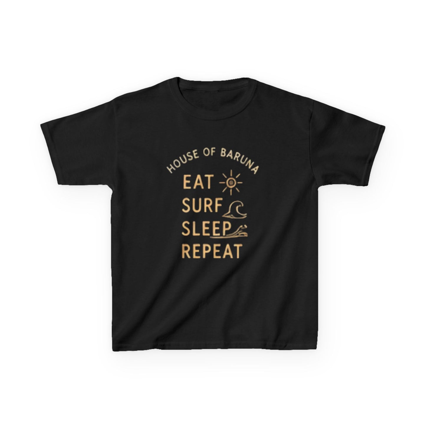 "Eat Surf Sleep Repeat" Surfboard Tee for Beach-Loving Kids