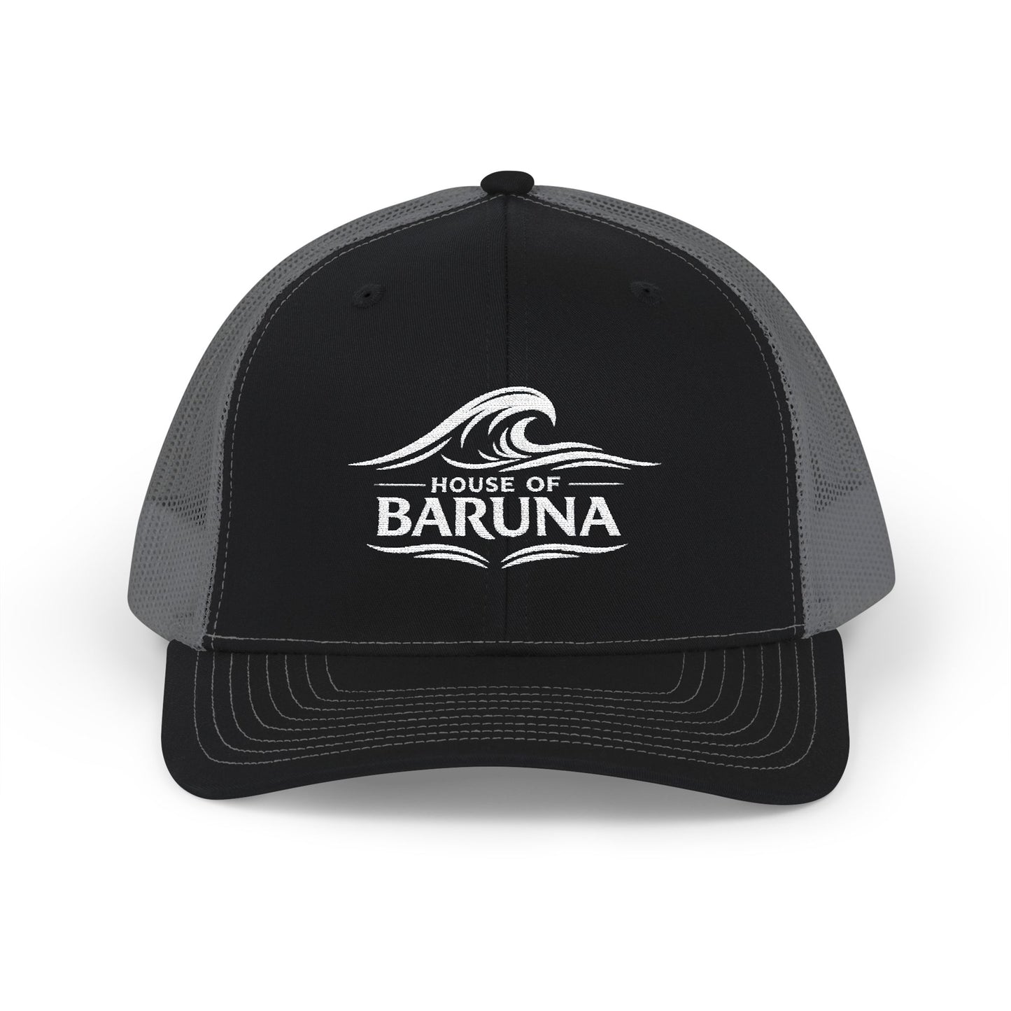 House of Baruna Embroidered Wave Trucker Cap|Hat