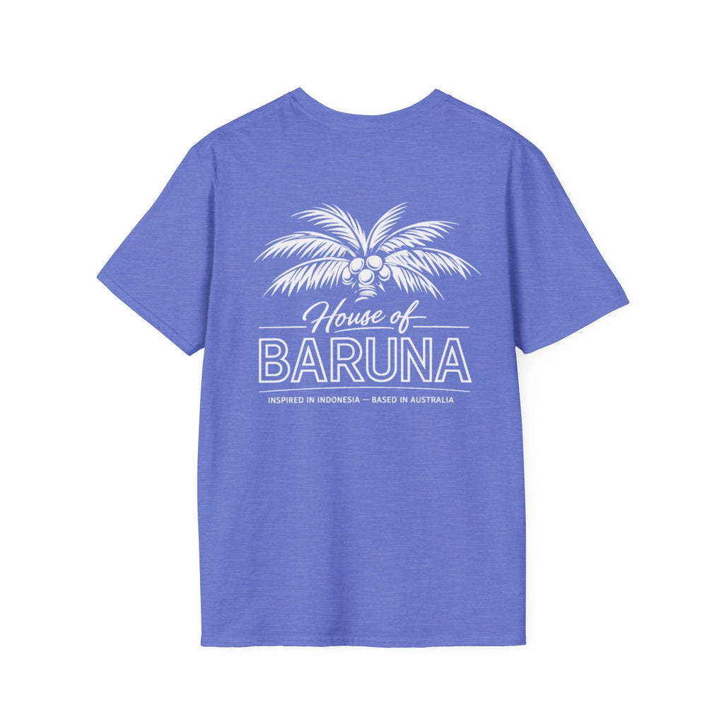 House of Baruna Men's Surf T-Shirt – Vintage Palm Back Print Tee
