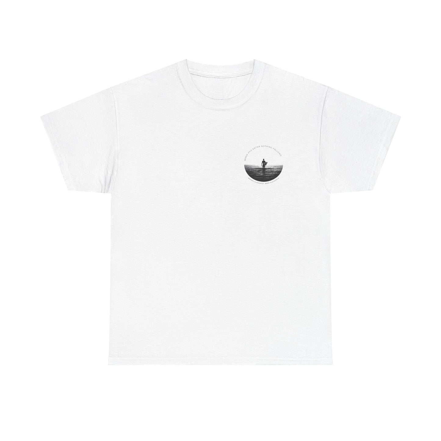 House of Baruna Men's T'Shirt - Surfer Silhouette Tee When You Enter Nothing Follows' Graphic T-Shirt