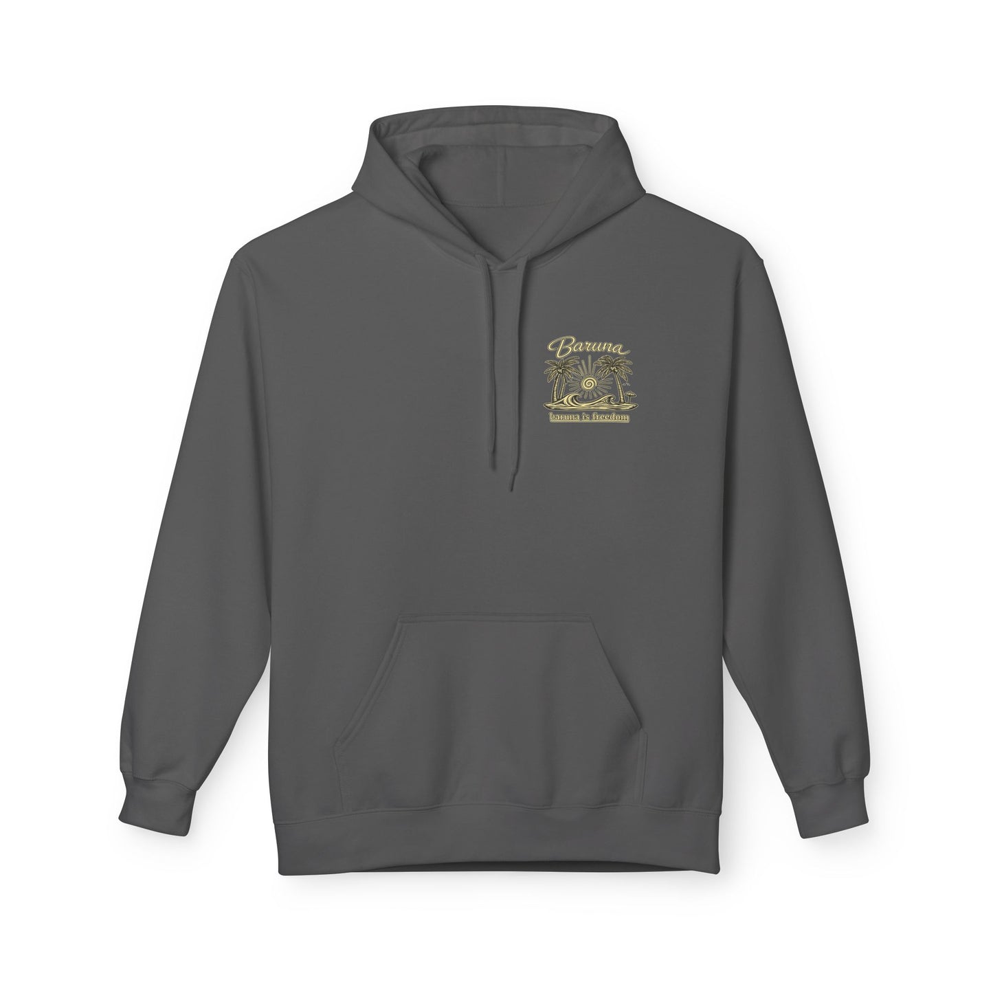 Baruna Island Hoodie — 'Baruna is Freedom' Palm Tree Surf Pullover
