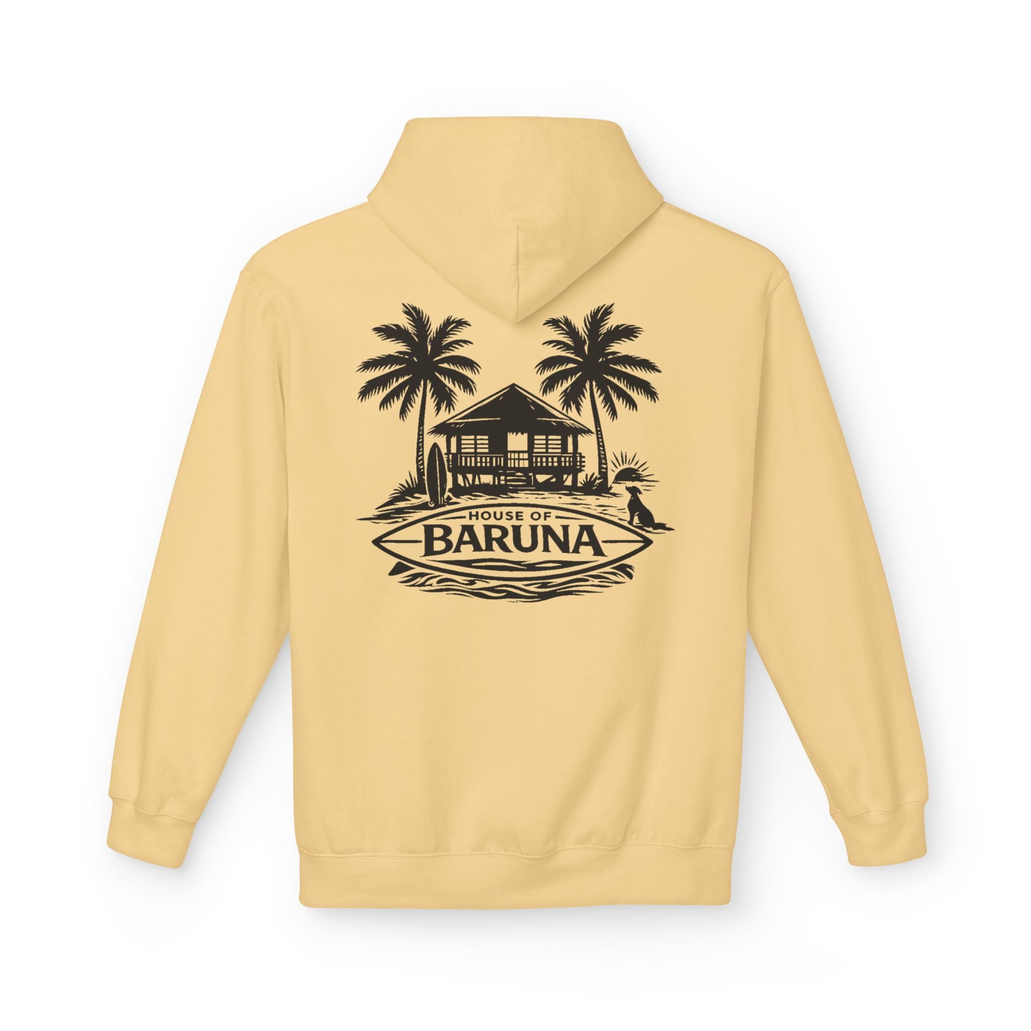House of Baruna Men's Hoodie — Tropical Palm Beach Shack Sweatshirt