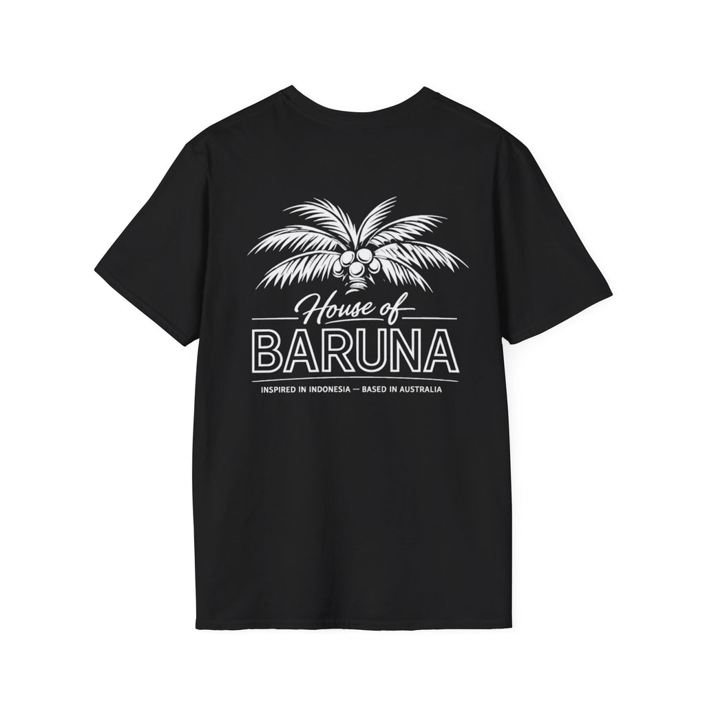House of Baruna Men's Surf T-Shirt – Vintage Palm Back Print Tee