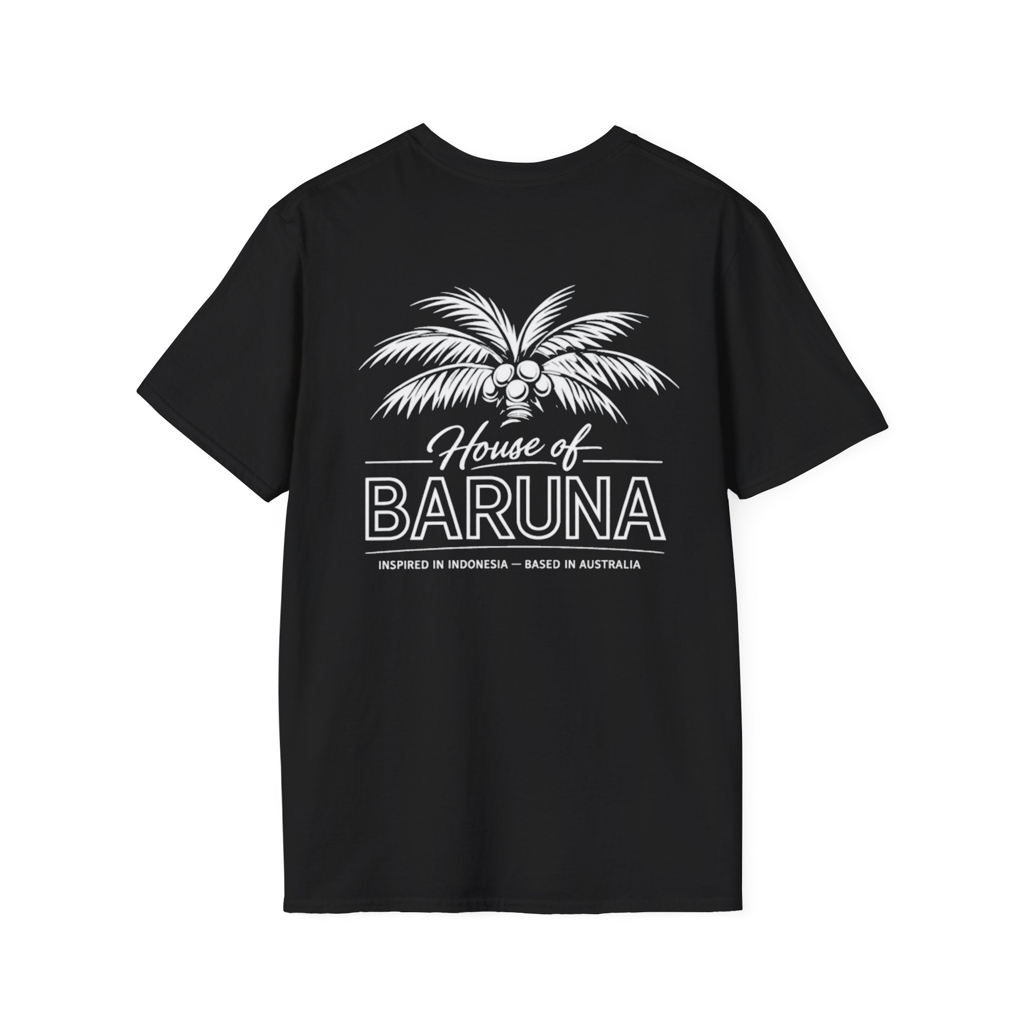 House of Baruna Men's Surf T-Shirt – Vintage Palm Back Print Tee