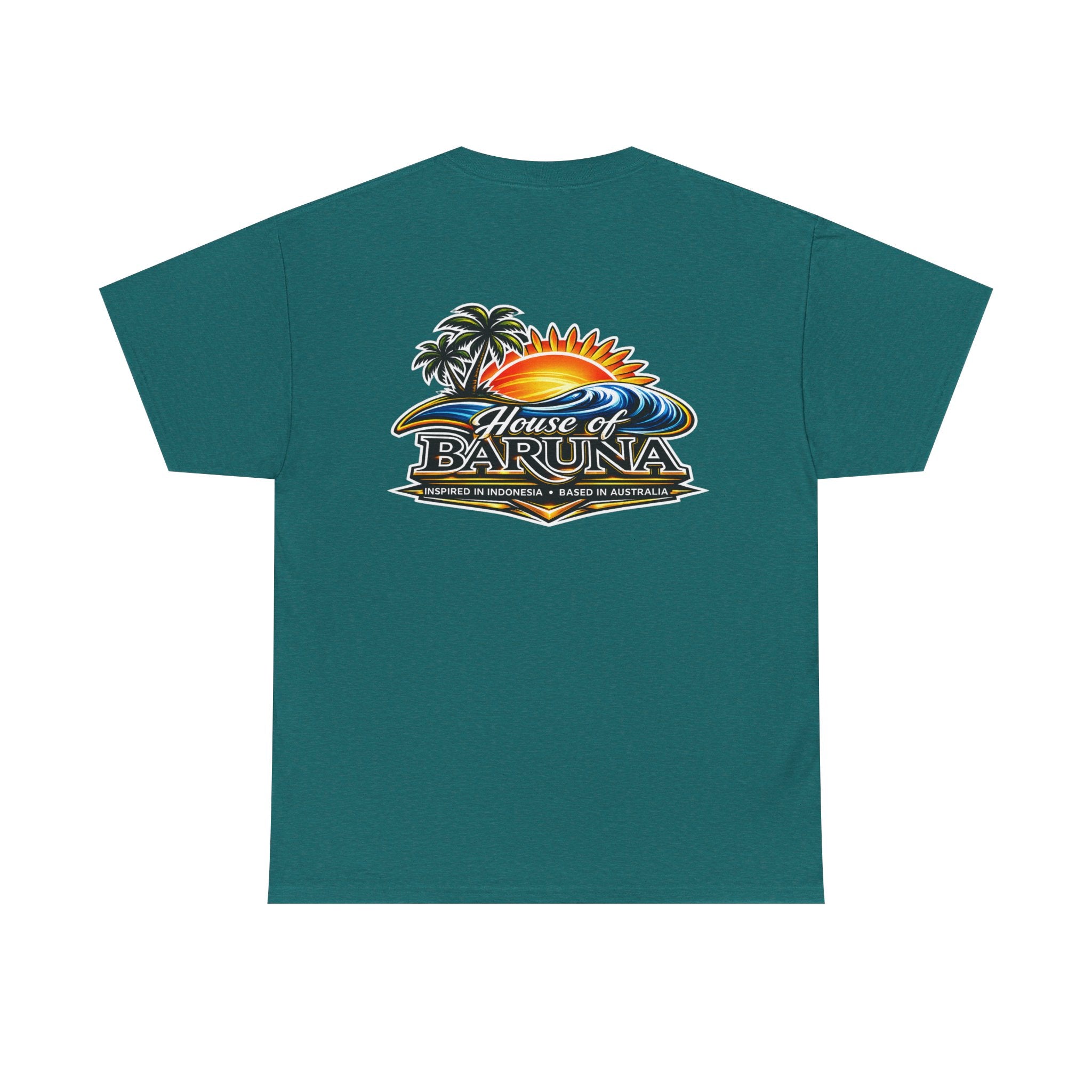 House of Baruna Men's Sunset Wave T'Shirt – Palm Tree Surf Shirt