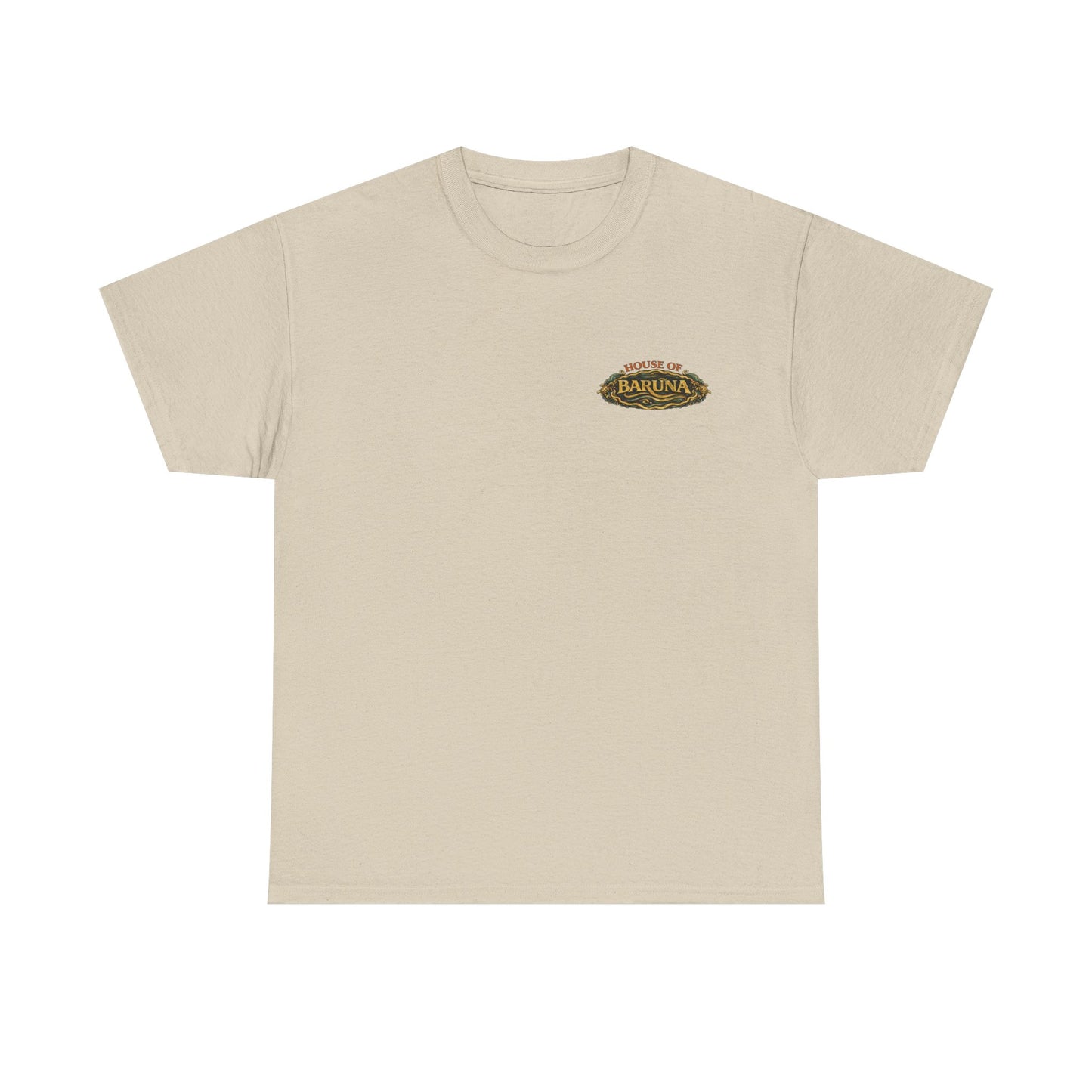 House of Barúna Men's Conch Blower Vintage Logo T'Shirt – Mythic Nautical Heritage Shirt