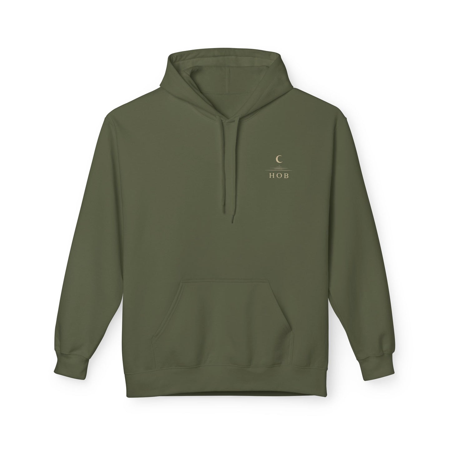 House of Baruna Hoodie — 'HOB: When You Enter Nothing Follows' Minimal Crescent Logo