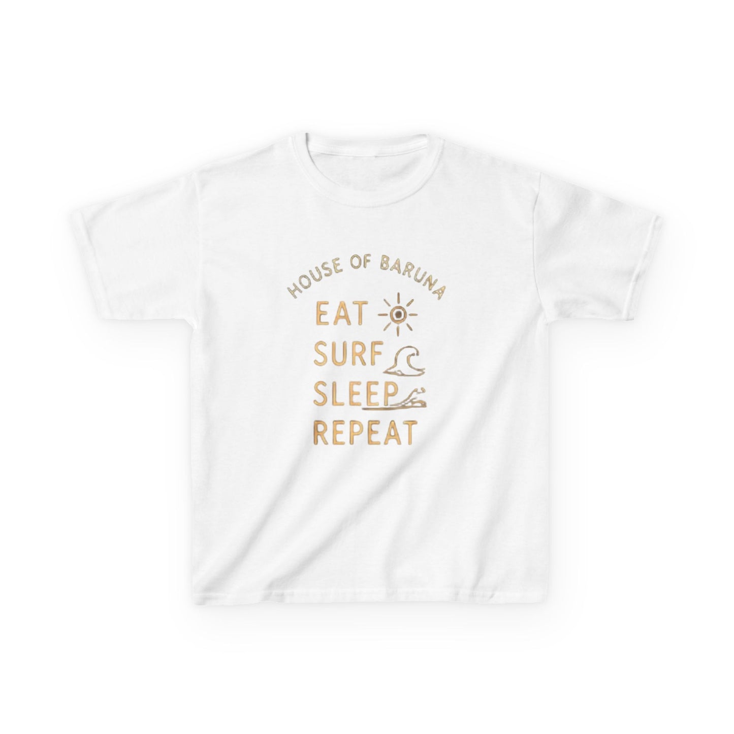 "Eat Surf Sleep Repeat" Surfboard Tee for Beach-Loving Kids