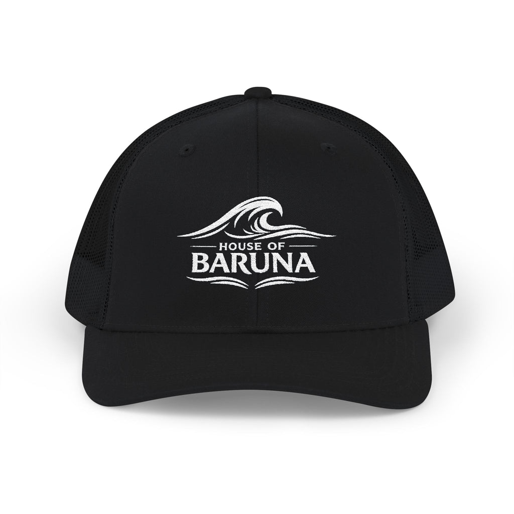 House of Baruna Embroidered Wave Trucker Cap|Hat