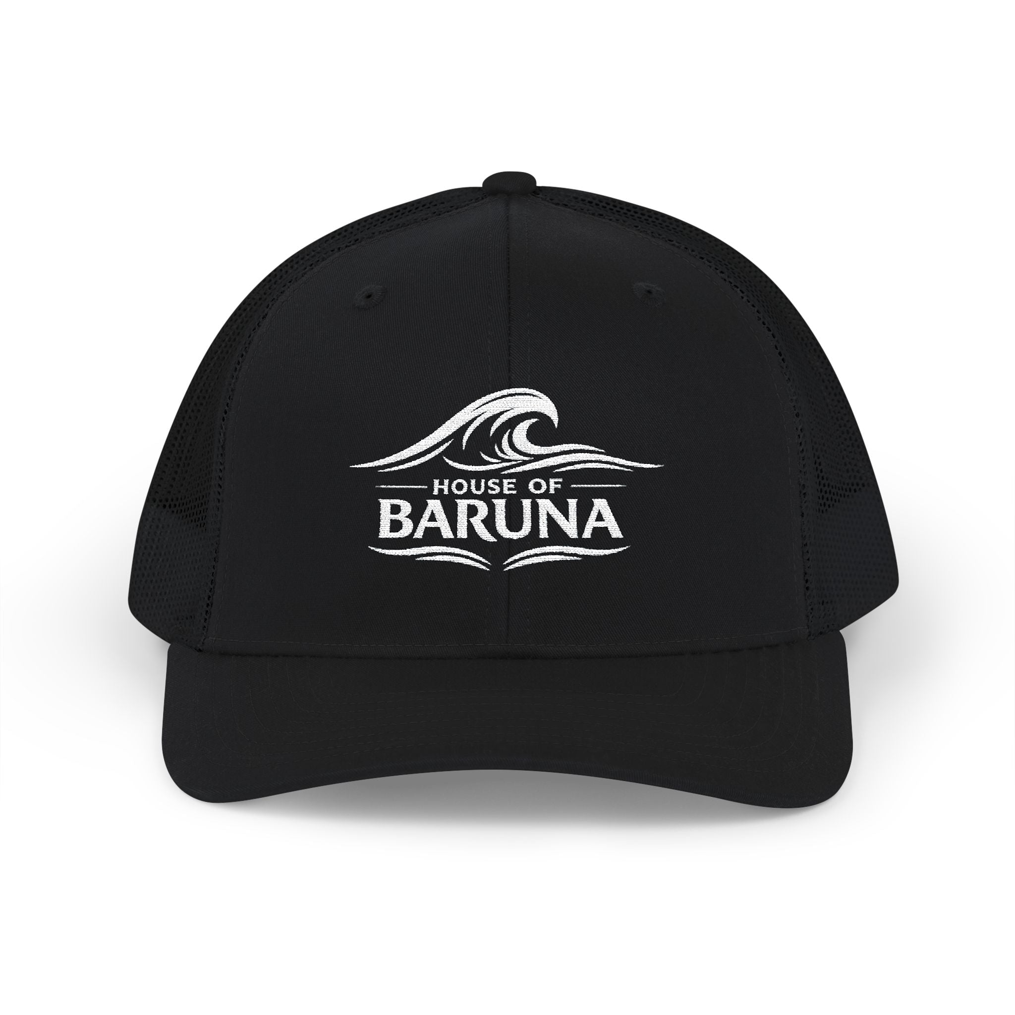 House of Baruna Embroidered Wave Trucker Cap|Hat