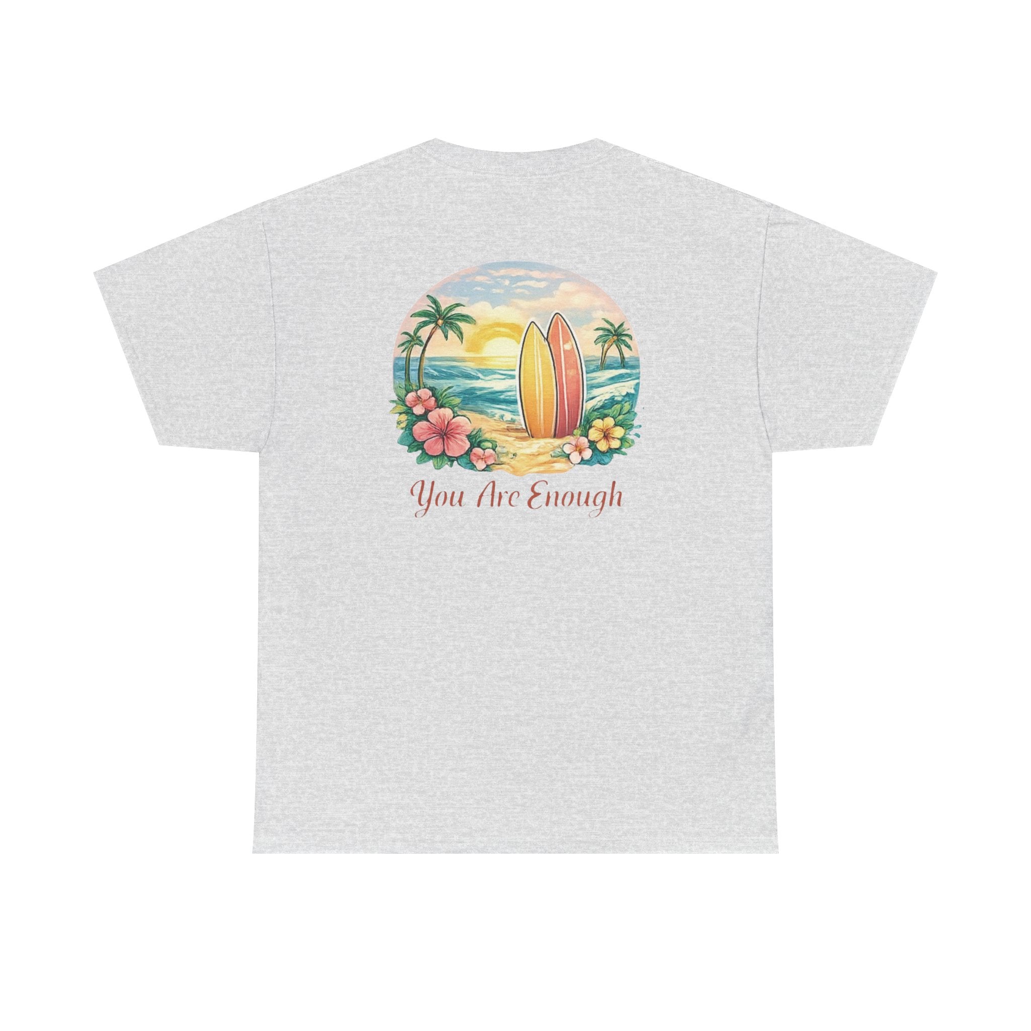 House of Baruna Woman's T'shirt - You Are Enough Tropical Surfboard Tee