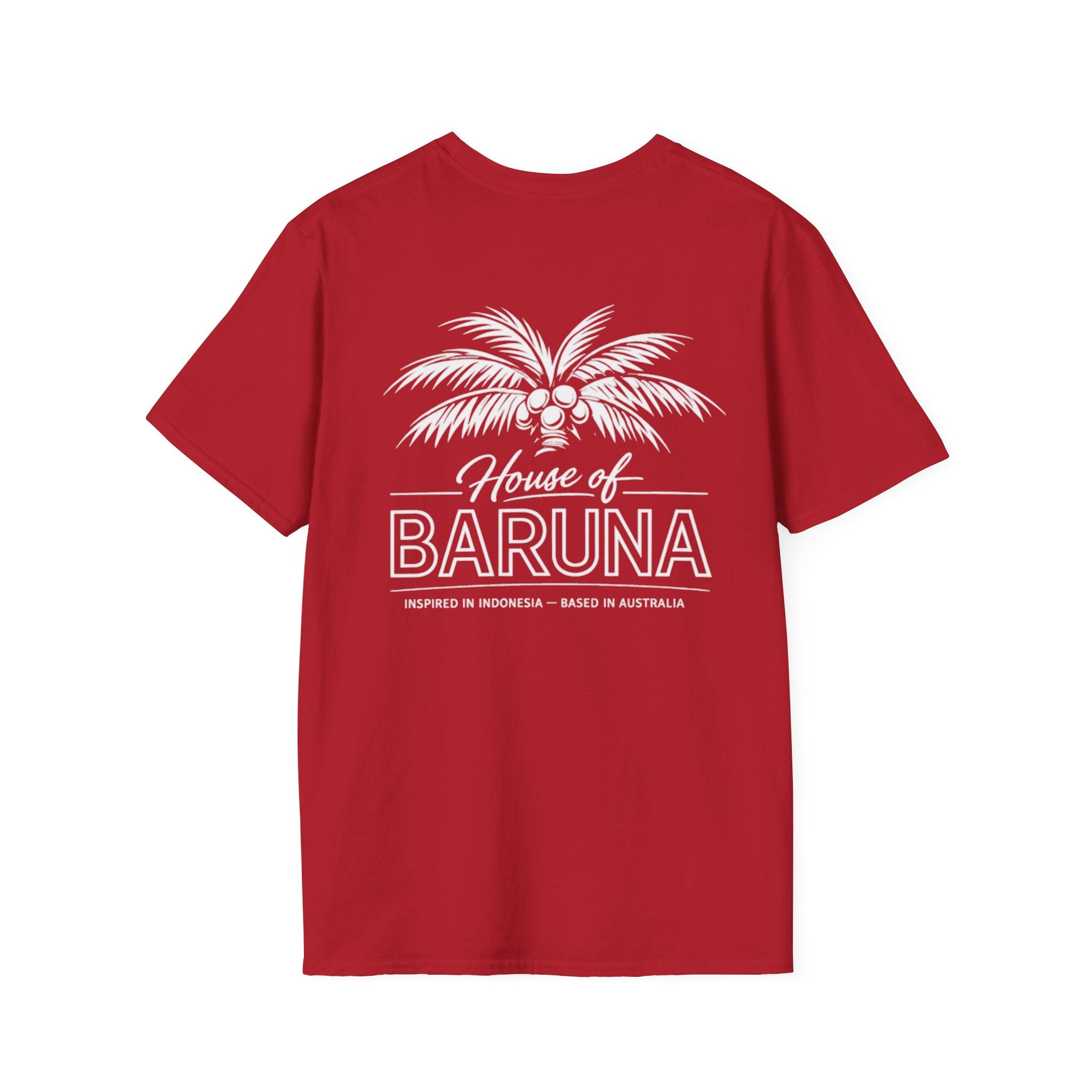 House of Baruna Men's Surf T-Shirt – Vintage Palm Back Print Tee
