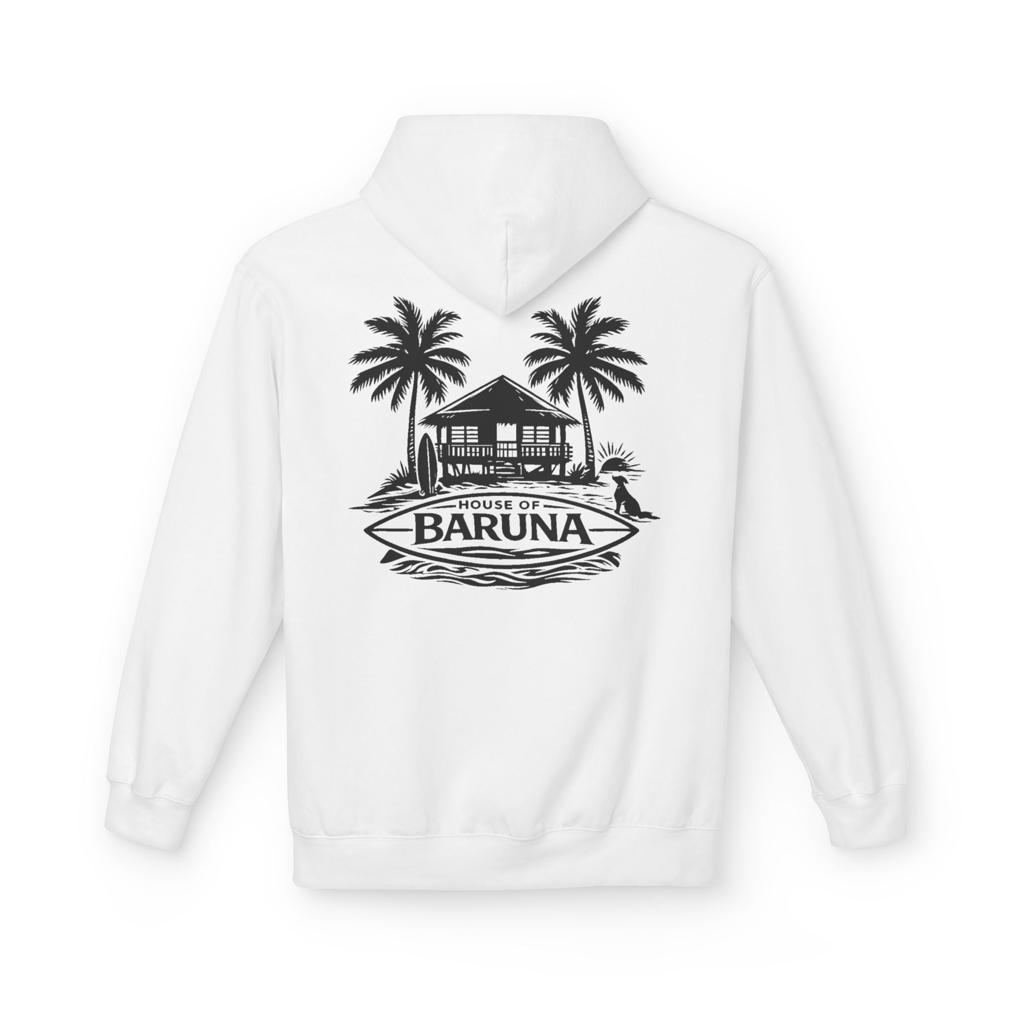 House of Baruna Men's Hoodie — Tropical Palm Beach Shack Sweatshirt