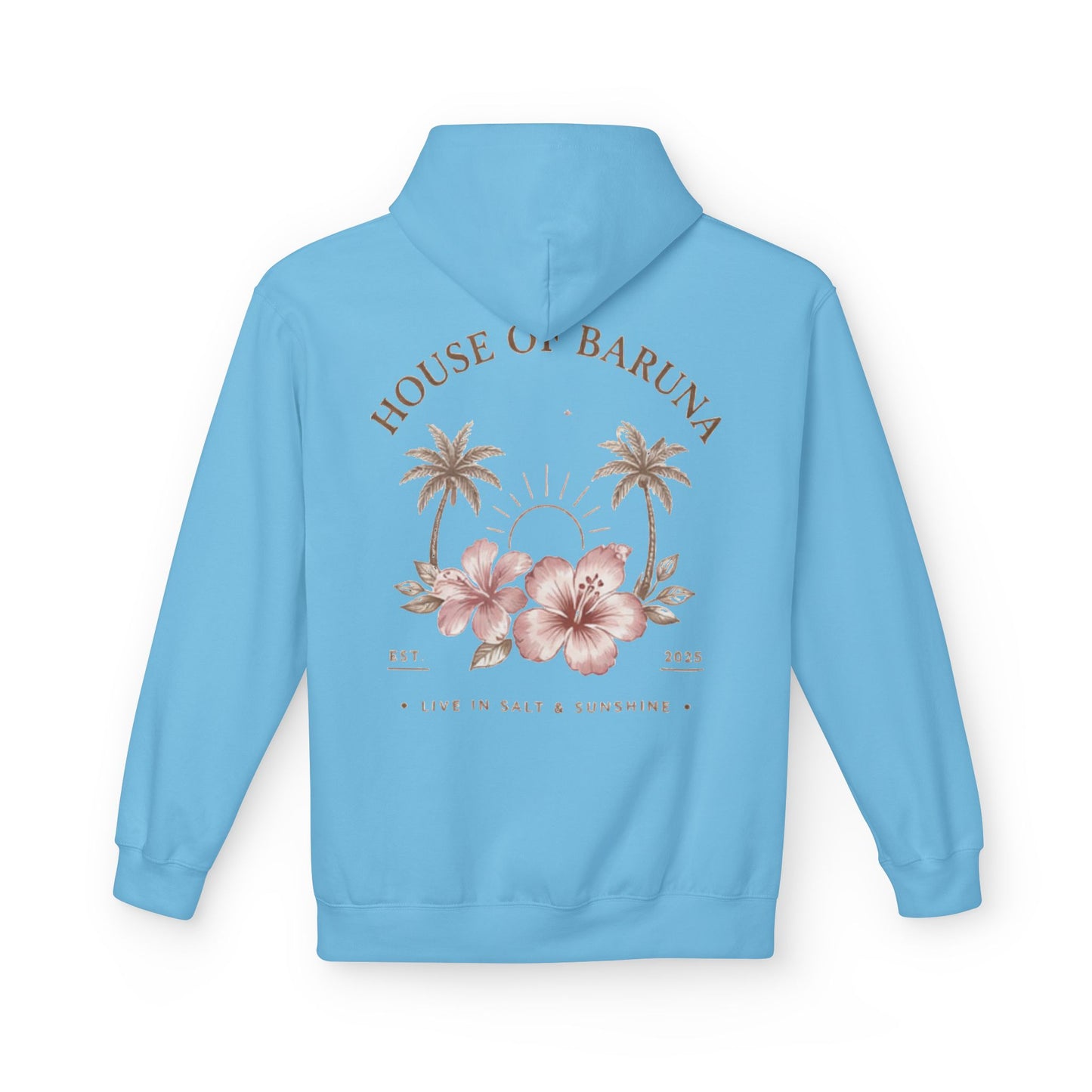 House of Baruna Tropical Floral Sunset Woman's Hoodie