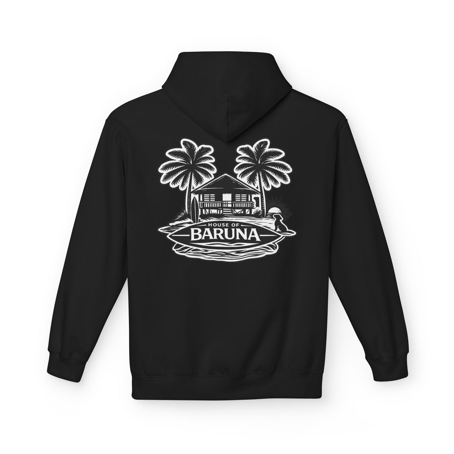 House of Baruna Men's Hoodie — Tropical Palm Beach Shack Sweatshirt