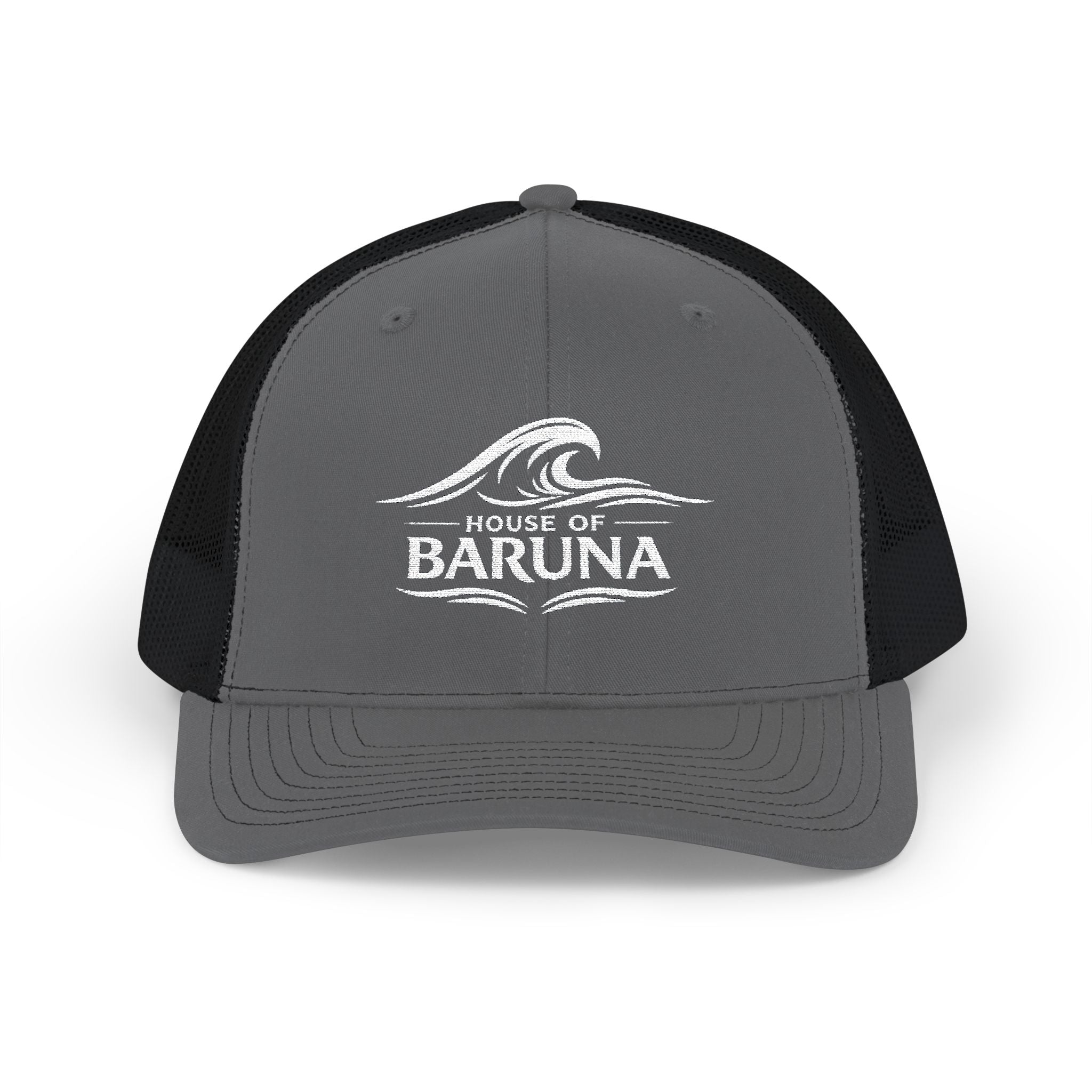 House of Baruna Embroidered Wave Trucker Cap|Hat