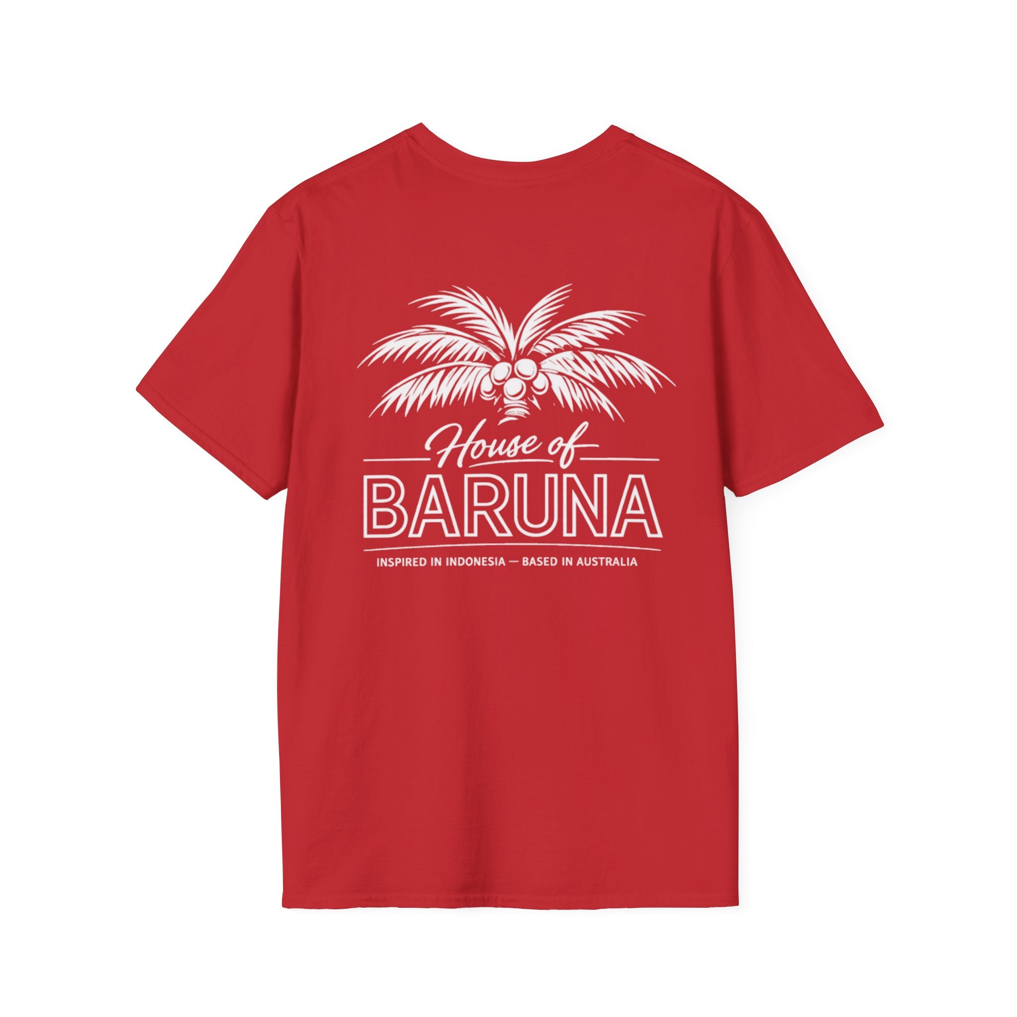 House of Baruna Men's Surf T-Shirt – Vintage Palm Back Print Tee
